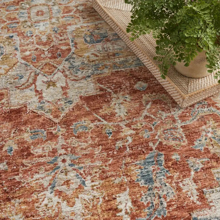 Nourison sahar shr06 ivory multi Ivory, Multicoloured Living Room Moroccan Rug.