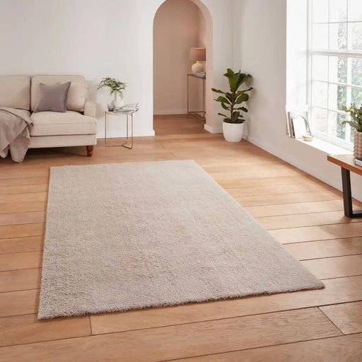 Think Rugs kara washable silver Grey Living Room Shaggy Rug.
