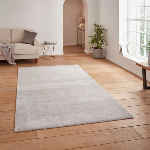 Think Rugs cove silver Grey Living Room Shaggy Rug.