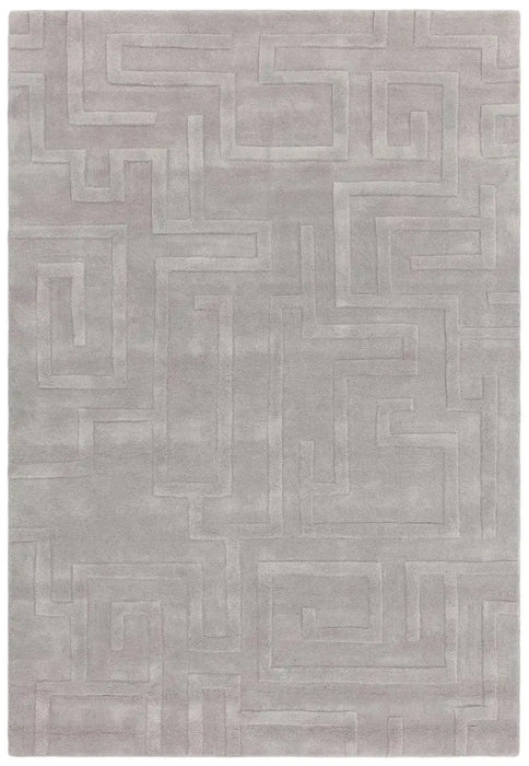 Asiatic maze asiatic silver Grey Living Room Wool Rug.