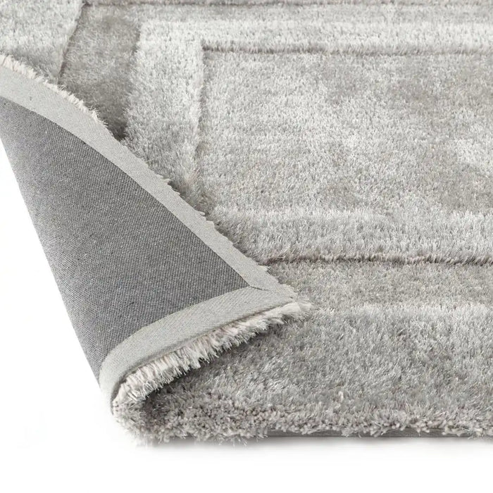 Origins frame silver Grey Living Room Geometric Rug.