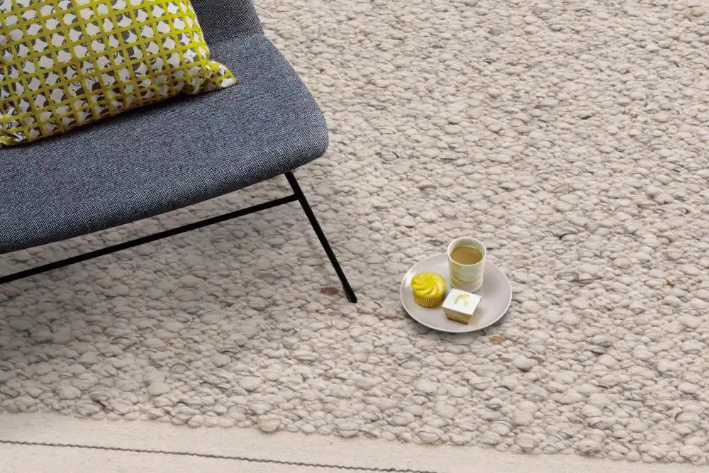 Asiatic elm silver Grey Living Room Wool Rug.