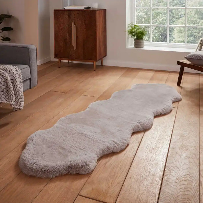 Think Rugs super teddy sheepskin silver Grey Living Room Shaggy Rug.