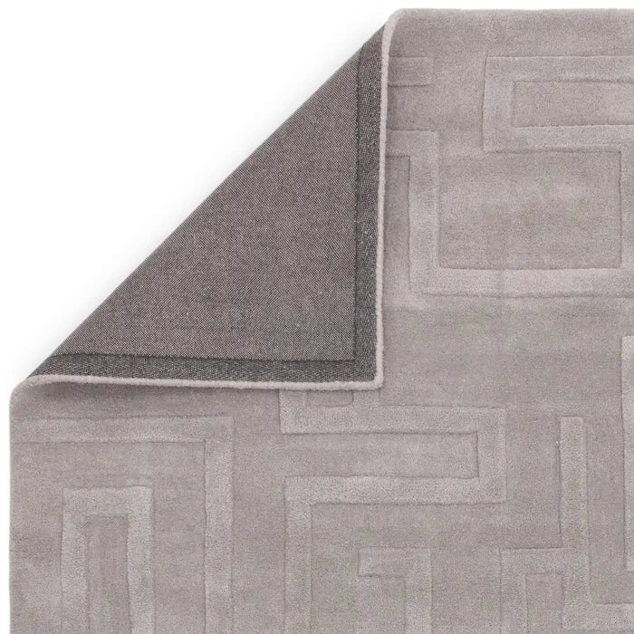 Asiatic maze asiatic silver Grey Living Room Wool Rug.