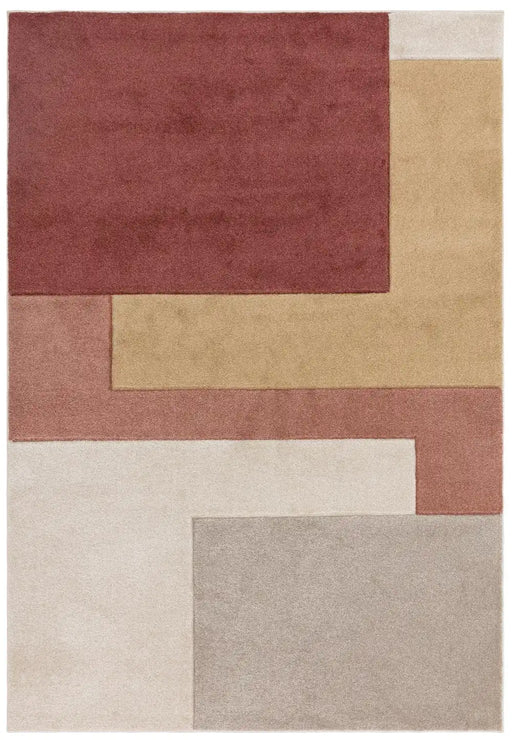 Asiatic sketch sk11 blocks earth Brown, Beige Living Room  Rug.