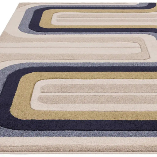 Asiatic sketch sk18 contour blue Blue, Beige Living Room  Rug.