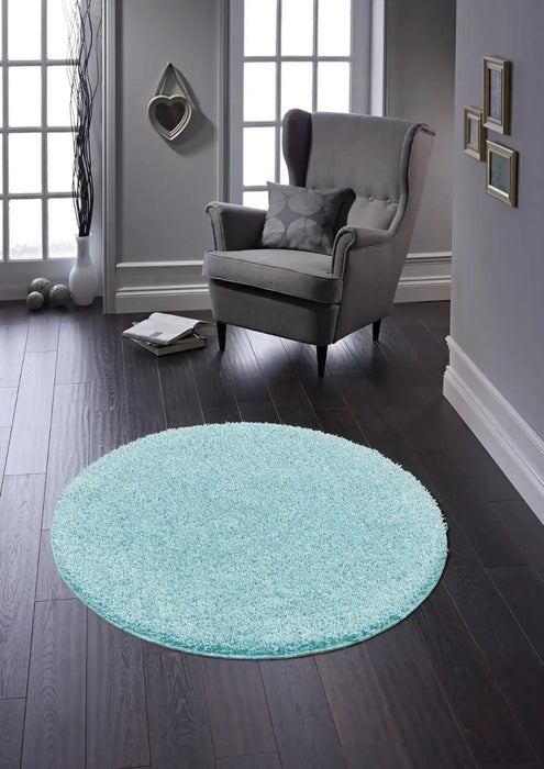 My Mats buddy soft blue Blue Living Room Shaggy Rug.