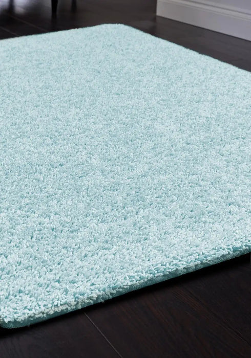 My Mats buddy soft blue Blue Living Room Shaggy Rug.