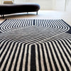 Asiatic matrix asiatic solstice gunmetal Grey, Black Living Room Wool Rug.