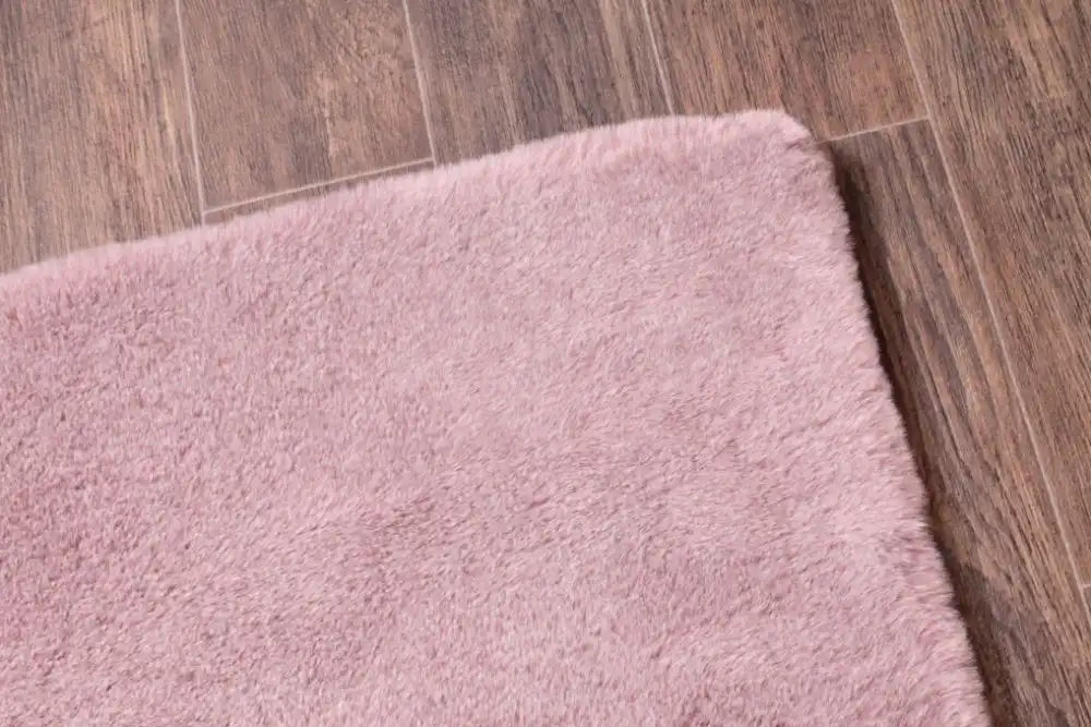 HMC tipped luxe fur spiced pink Pink Living Room Shaggy Rug.