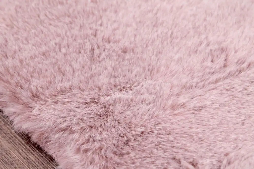 HMC tipped luxe fur spiced pink Pink Living Room Shaggy Rug.