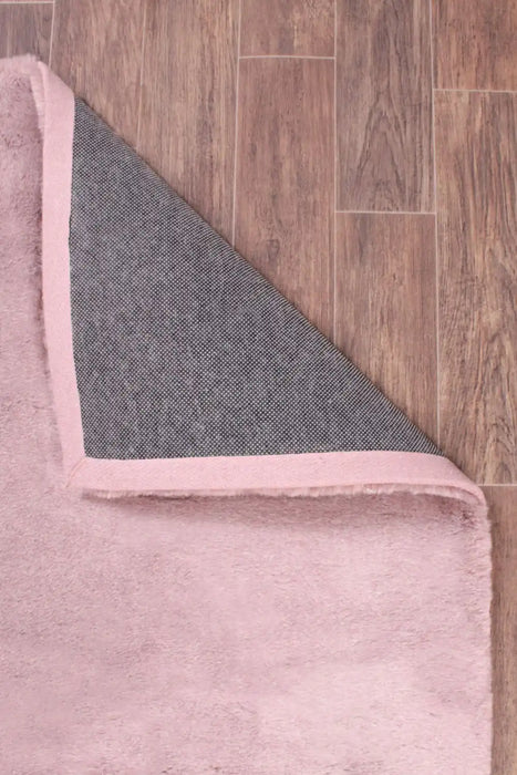 HMC tipped luxe fur spiced pink Pink Living Room Shaggy Rug.