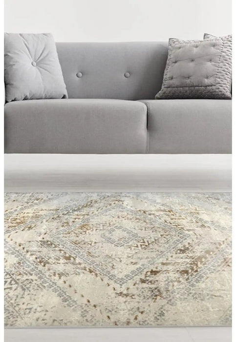Homemaker abstract melrose square ochre Grey, Yellow Living Room Geometric Rug.