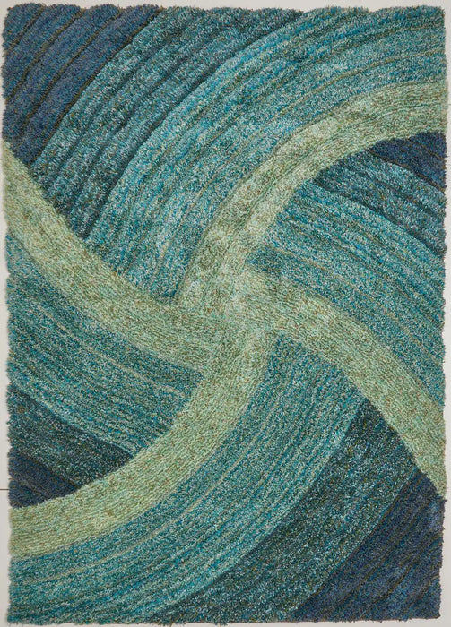 Rug Style 3d ultimate shaggy stella blue Blue Living Room Geometric Rug.