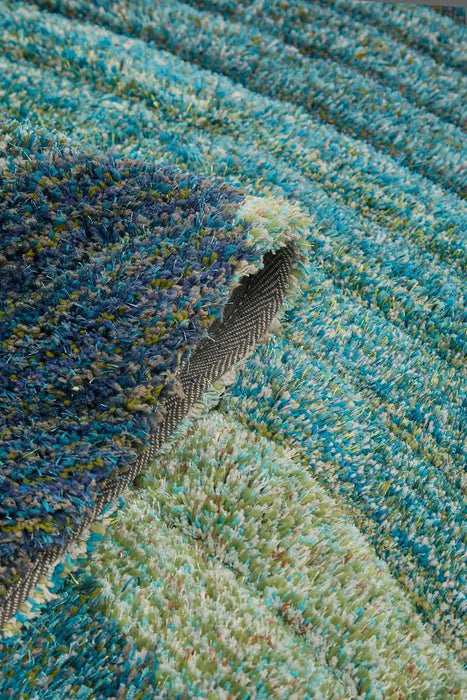 Rug Style 3d ultimate shaggy stella blue Blue Living Room Geometric Rug.
