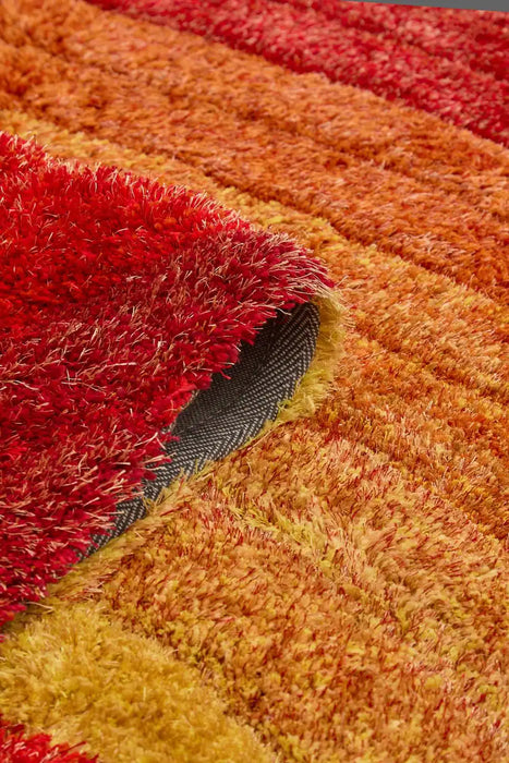 Rug Style 3d ultimate shaggy stella burnt orange Orange Living Room Geometric Rug.