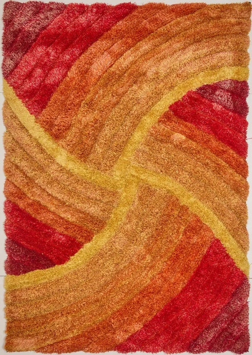 Rug Style 3d ultimate shaggy stella burnt orange Orange Living Room Geometric Rug.