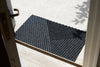 Turtle Mat dune sculpted scraper stripes dark grey Grey Outdoor  Geometric Rug.