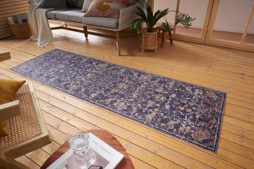 Nouristan cairo sues grey multi Blue, Multicoloured Living Room Moroccan Rug.