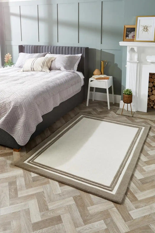Origins piper taupe Brown, Beige Living Room Wool Rug.