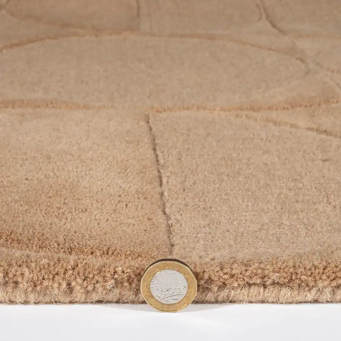 Esselle mayfair arabella taupe Brown, Beige Living Room Wool Rug.