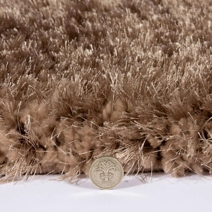 Esselle sophia shaggy taupe Brown Living Room Shaggy Rug.