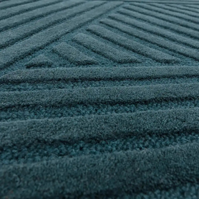 Asiatic hague teal Blue, Green, Teal Living Room Wool Rug.