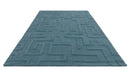 Asiatic maze asiatic teal Blue, Teal Living Room Wool Rug.