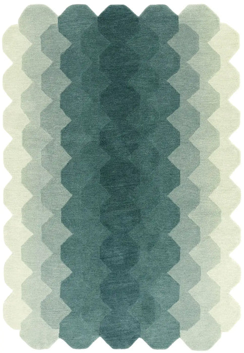 Asiatic hive teal teal Teal, Cream Living Room Natural Fibre Rug.