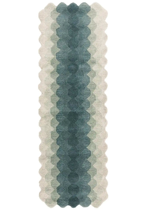 Asiatic hive teal teal Teal, Cream Living Room Natural Fibre Rug.