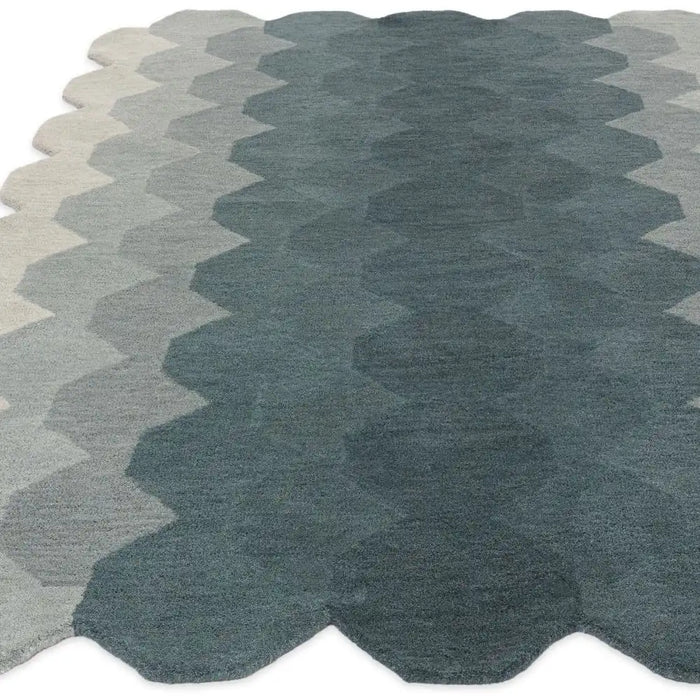 Asiatic hive teal teal Teal, Cream Living Room Natural Fibre Rug.