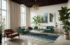 Asiatic hive teal teal Teal, Cream Living Room Natural Fibre Rug.