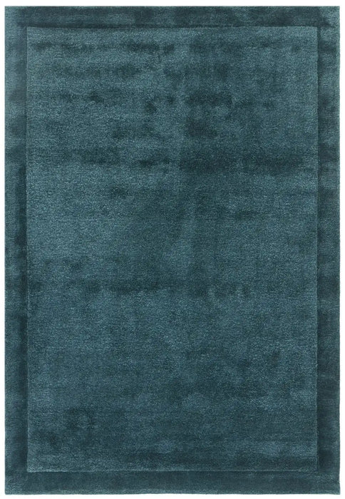 Asiatic rise teal Green, Teal Living Room Wool Rug.