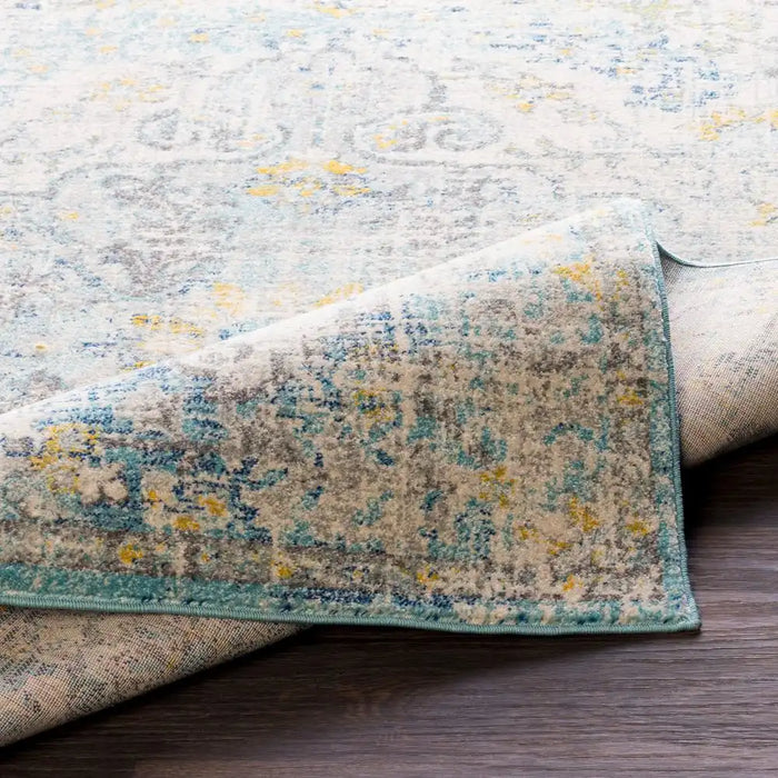 Surya hap telma 1065 grey Blue, Yellow Living Room Moroccan Rug.