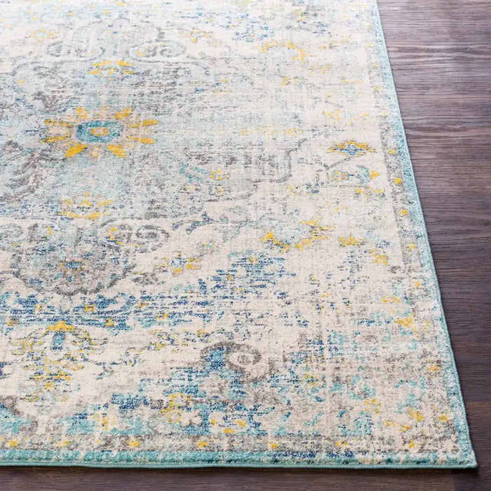 Surya hap telma 1065 grey Blue, Yellow Living Room Moroccan Rug.