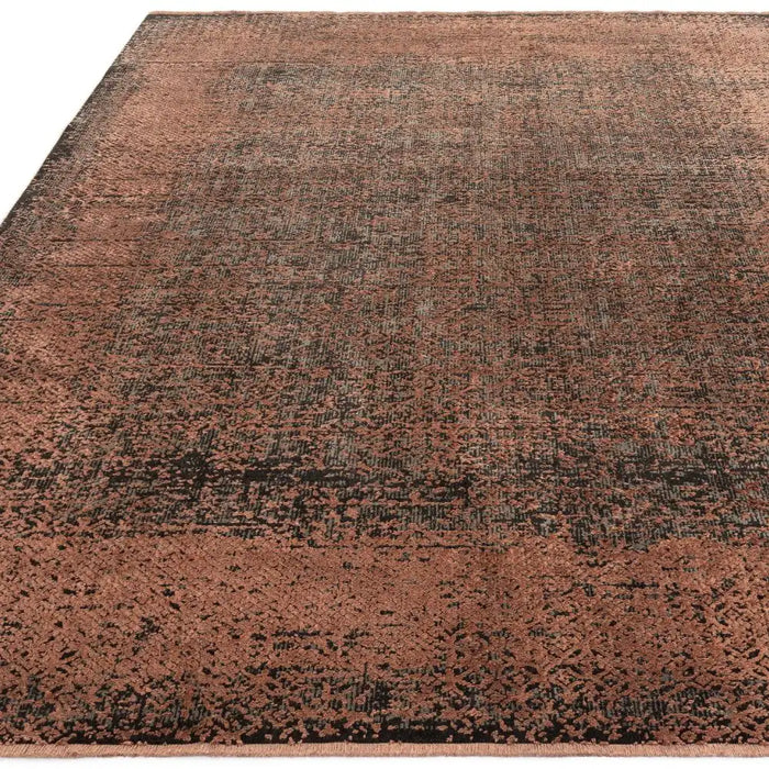 Asiatic elodie terracotta black Black, Orange Living Room  Rug.