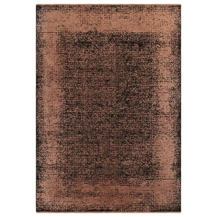 Asiatic elodie terracotta black Black, Orange Living Room  Rug.