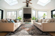 Asiatic sovereign terracotta medallion 04 Orange Living Room Flat Weave Rug.