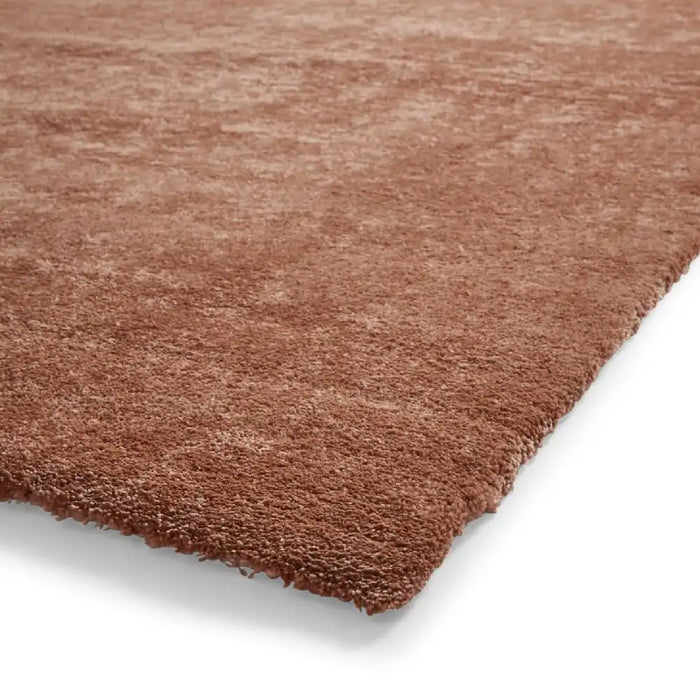 Think Rugs cove terracotta Orange Living Room Shaggy Rug.