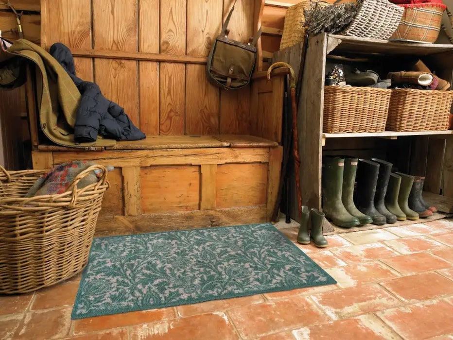 Turtle Mat morris and co thistle green Green Outdoor  Washable Rug.