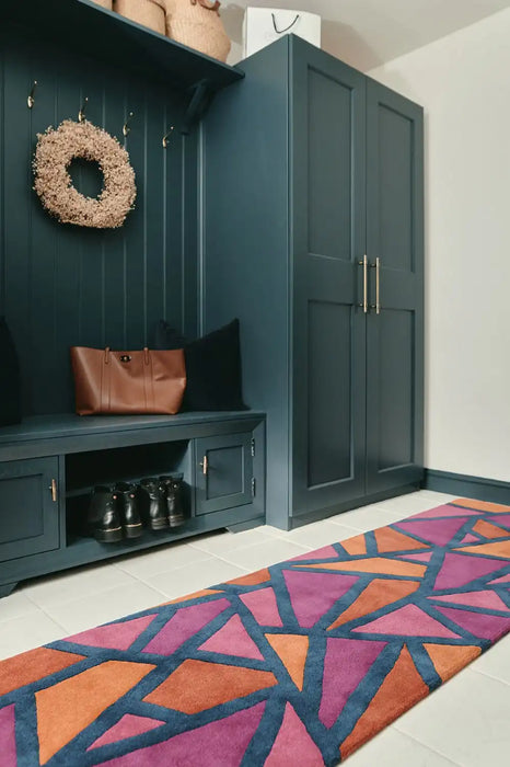 Woven Edge woven edge runners tilt c3a pink Pink Living Room Wool Rug.