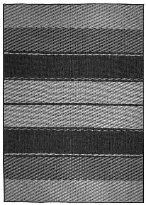 Likewise Matting duo weave indoor outdoor tonal stripes charcoal Grey Outdoor  Flat Weave Rug.