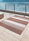 Likewise Matting duo weave indoor outdoor tonal stripes rust Multicoloured, Orange Outdoor  Flat Weave Rug.