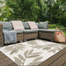 Likewise Matting duo weave indoor outdoor trailing leaves beige Beige Outdoor  Flat Weave Rug.