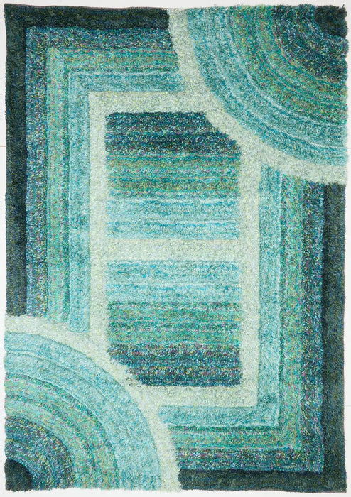 Rug Style 3d ultimate shaggy trellis blue Blue Living Room Geometric Rug.