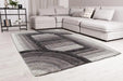 Rug Style 3d ultimate shaggy trellis charcoal Grey Living Room Geometric Rug.