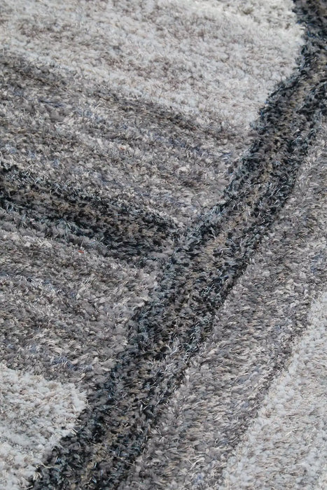 Rug Style 3d ultimate shaggy trellis charcoal Grey Living Room Geometric Rug.