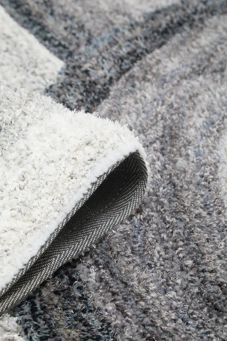 Rug Style 3d ultimate shaggy trellis charcoal Grey Living Room Geometric Rug.