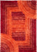 Rug Style 3d ultimate shaggy trellis red Red Living Room Geometric Rug.
