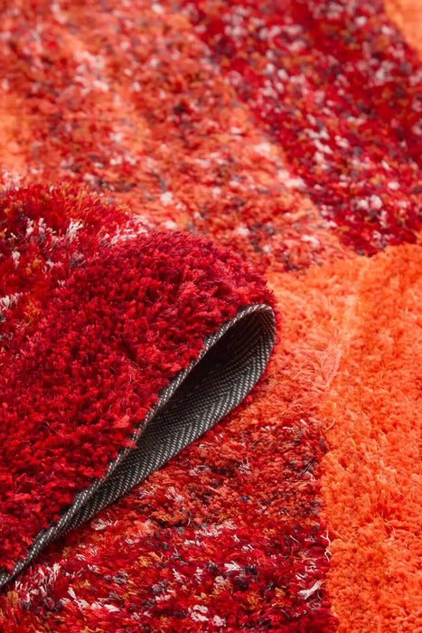Red Layered Rugs 3D Ultimate Shaggy TRELLIS RED Red Rug — RugsDirect Online